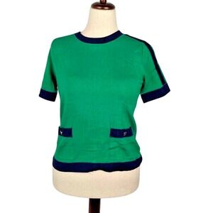 Anne Klein Women's Colorblock Patch Pocket Top Size XS